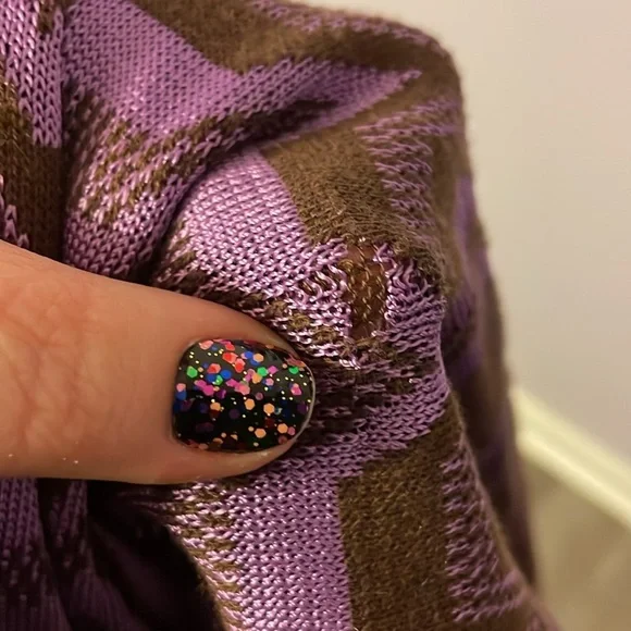 Missoni Foulard Vintage Knit Purple Brown Striped Chevron Scarf - Picture 8 of 11